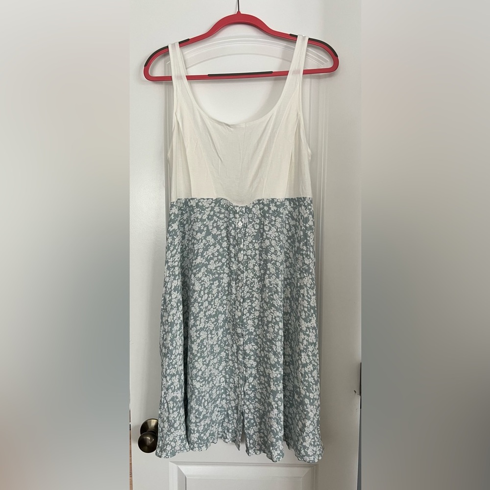 Seraphine White and Teal Floral Dress